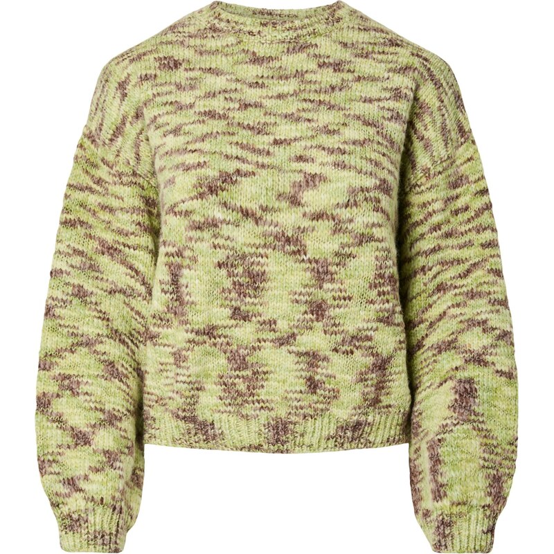 PIECES Sveter PCFilla hnedá / jablková / pastelovo zelená 65894848