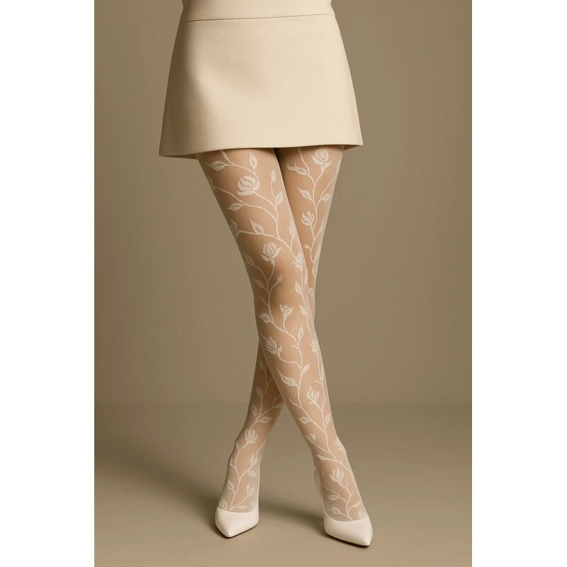 Sieťované pančuchy s kvietkami SAVONA Lores 67582889