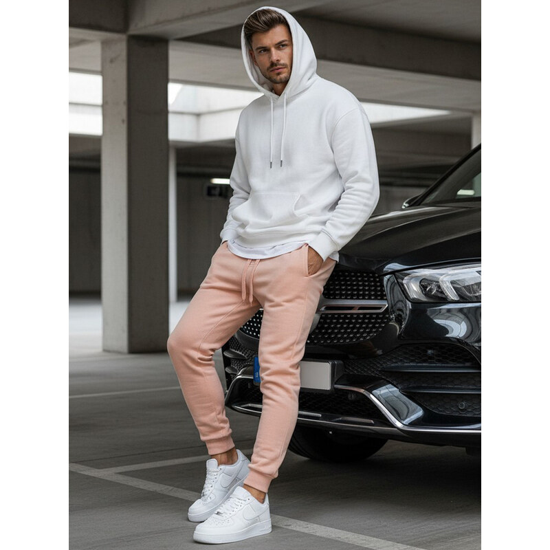 BASIC Svetlo ružové pánske tepláky UX3452 28545079