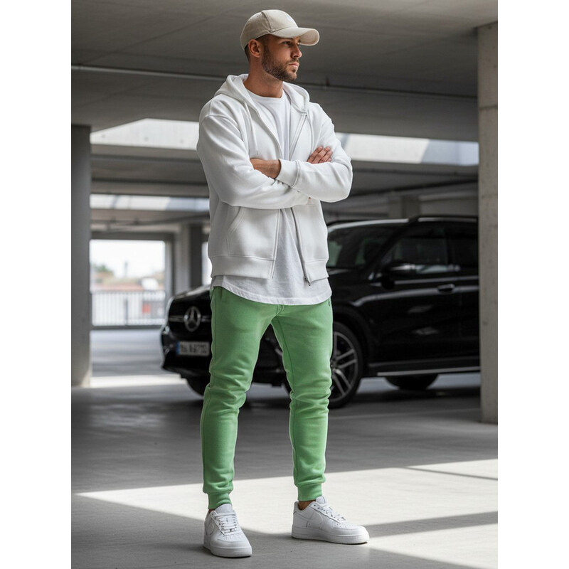 BASIC Svetlo zelené pánske tepláky UX3451 28545078