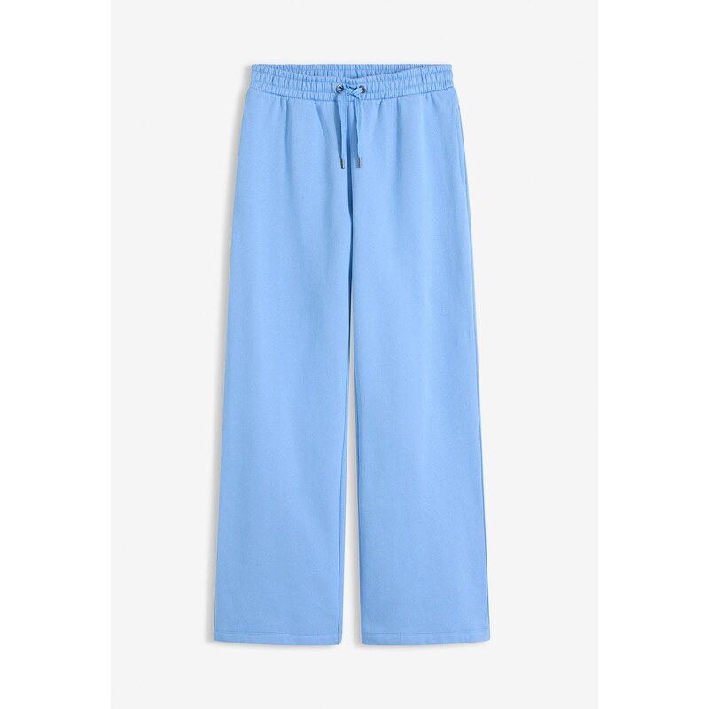 bonprix Joggingové tepláky, vysoký pás, z čistej bavlny, farba modrá 67157672