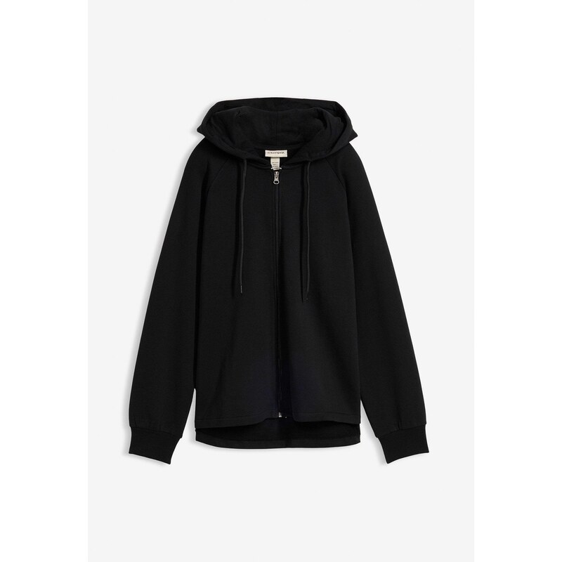 bonprix Mikinová bunda z čistej bio bavlny, farba čierna 67157691