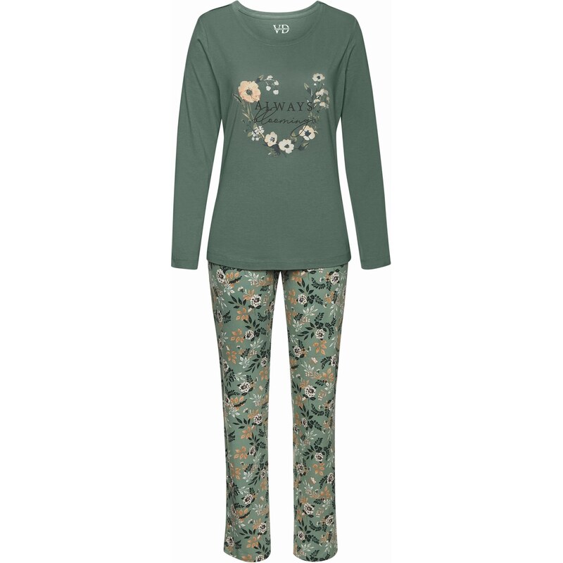 LASCANA Pyžamo hnedá / zelená / čierna / biela 67163655