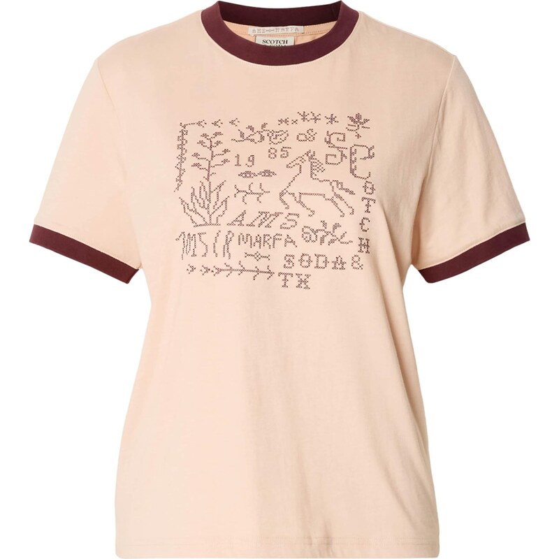 SCOTCH & SODA Tričko pastelovo oranžová / bordová 67163791