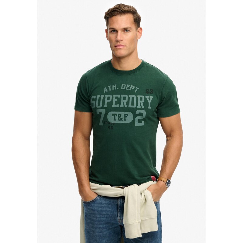 Superdry & Co Tričko Vintage Prep pastelovo zelená / tmavozelená / 67163934