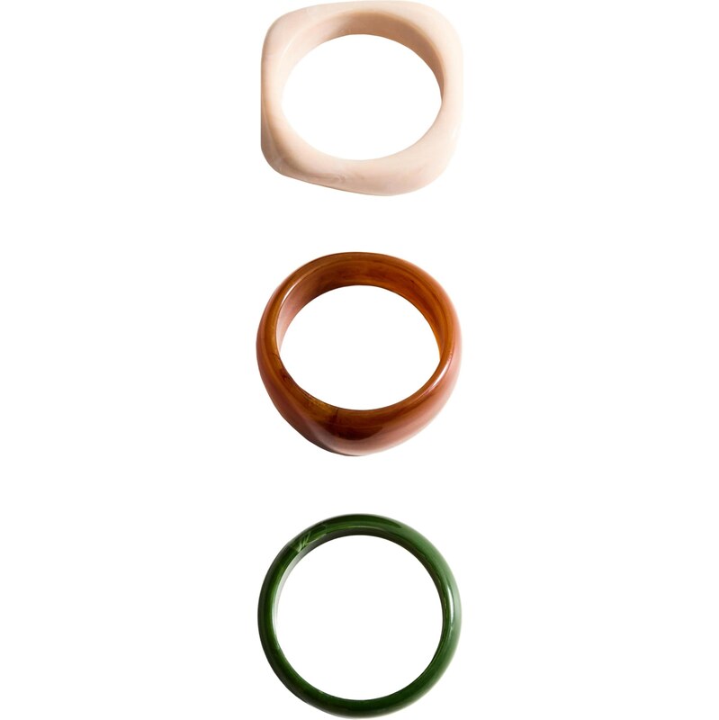 MANGO Prsteň béžová / hnedá / jedľová 67163931