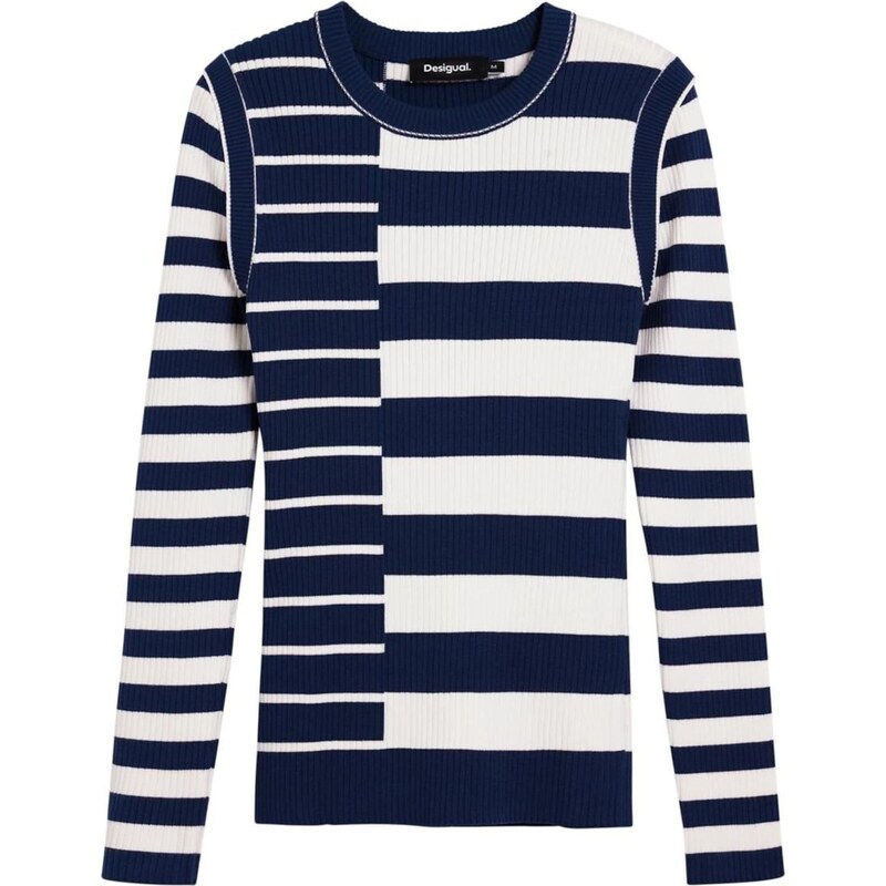 Desigual Sveter tmavomodrá / biela 67164011