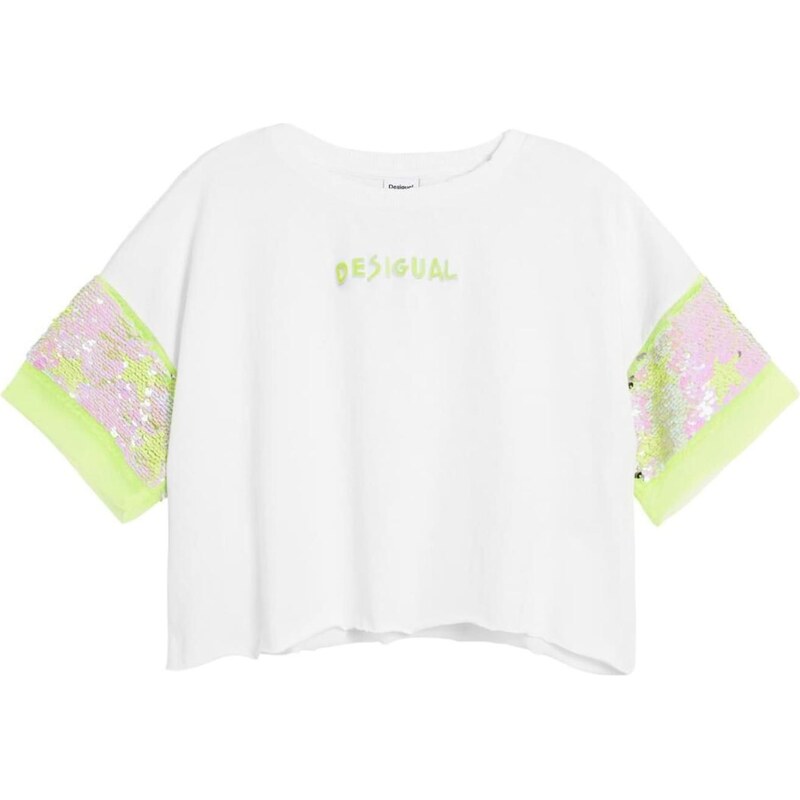 Desigual Tričko svetlozelená / ružová / biela 67164034