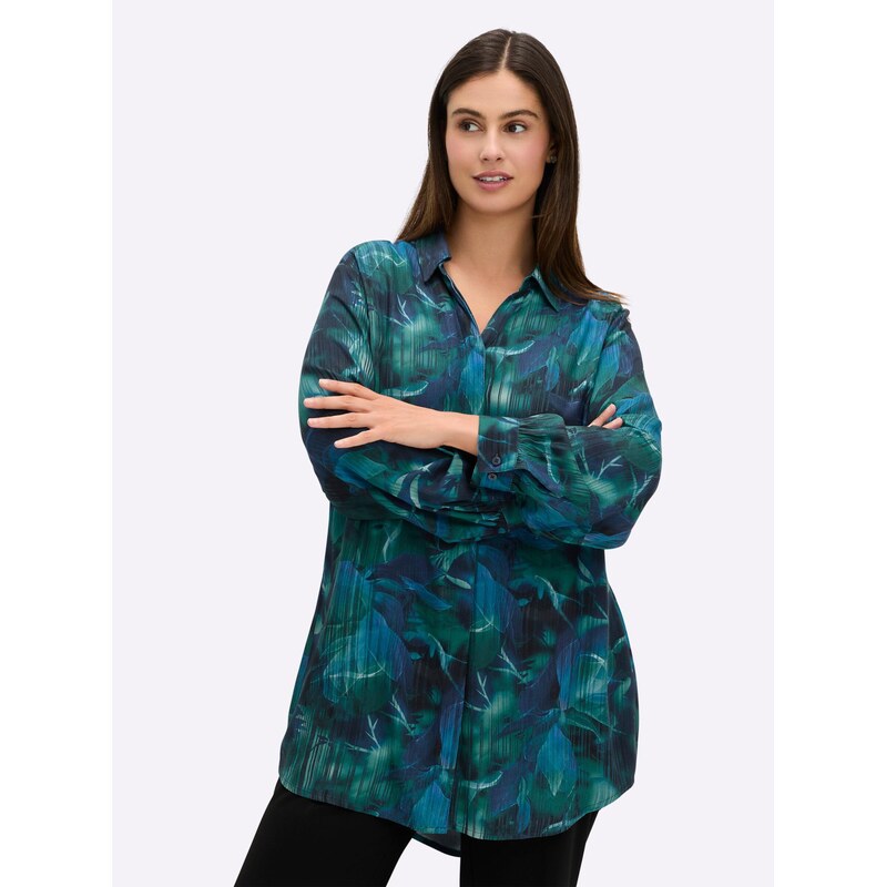 SHEEGO Blúzka tmavomodrá / petrolejová / jedľová 67164107