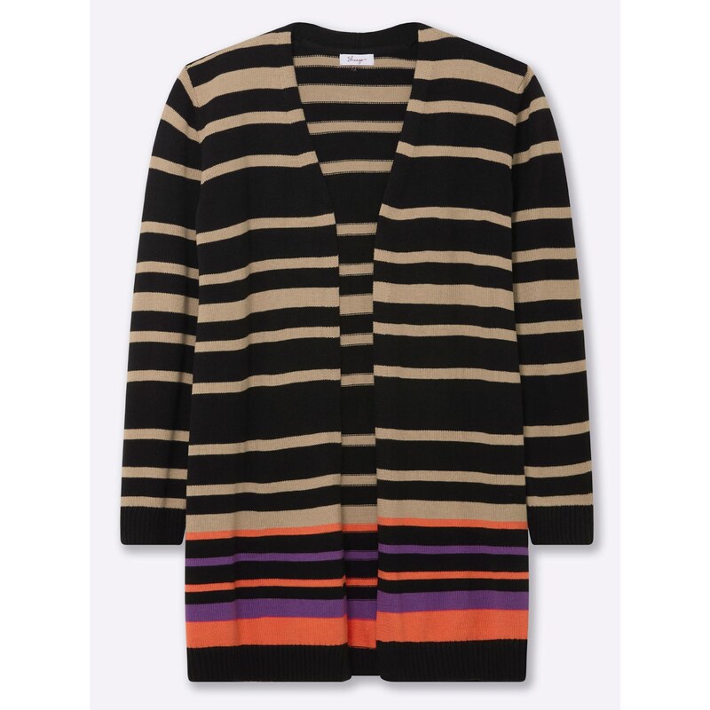 SHEEGO Kardigán tmavobéžová / fialová / oranžová / čierna 67164192