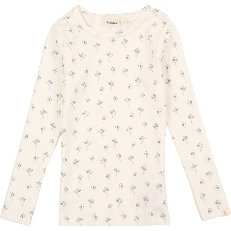 LilAtelier Tričko NMFGAYO SAG svetlomodrá / olivová / biela 67179270