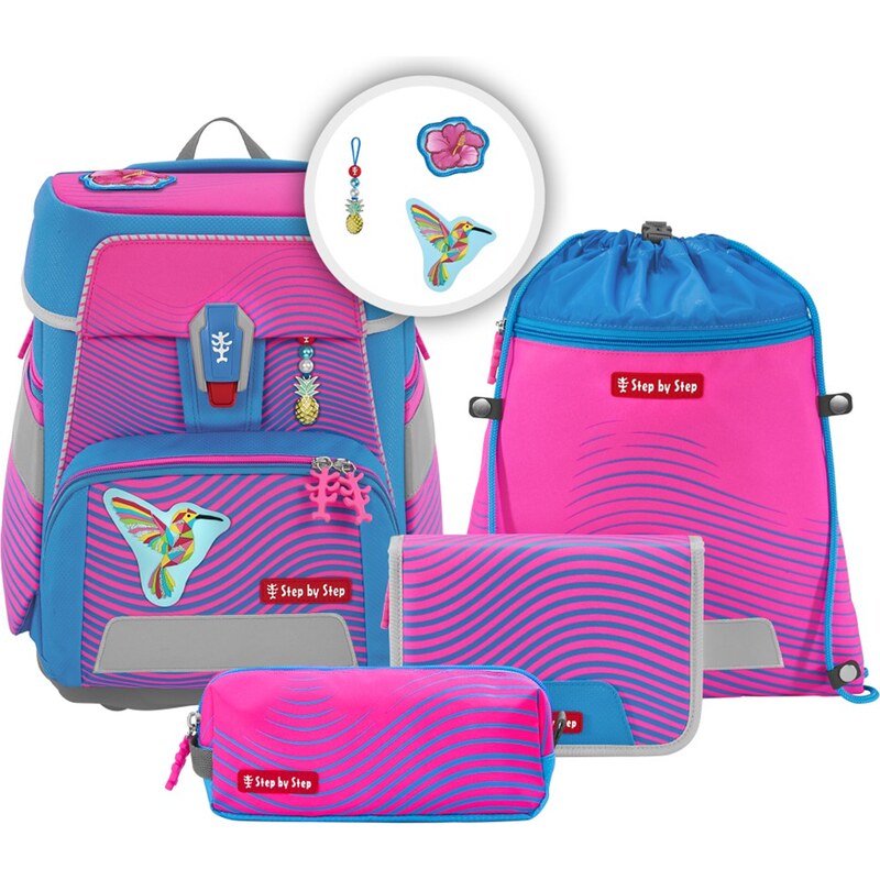 Step by Step školská aktovka SPACE pre prvákov – 5-dielny set – NEON 67280865