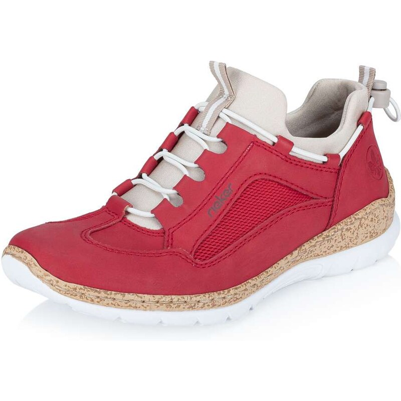 Dámske poltopánky RIEKER N42F9-33 červená S6 67164747