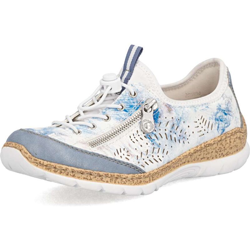 Dámske poltopánky RIEKER N42K6-90 biela S6 67165094