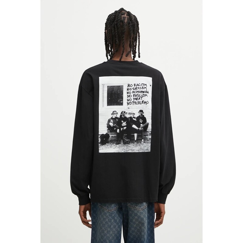 Bavlnené tričko s dlhým rukávom No Problemo No War 67244744