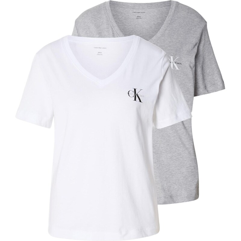 Calvin Klein Jeans Tričko sivá melírovaná / biela 65577249