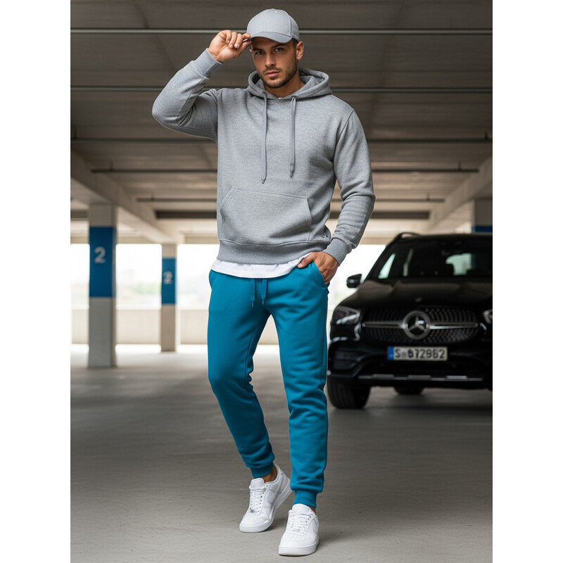 BASIC Svetlo modré pánske tepláky UX3428 28544737