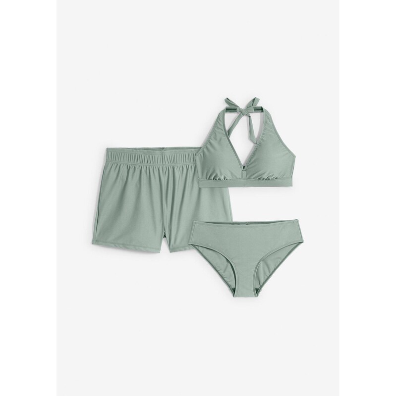bonprix Bikiny a plavkové nohavičky (3-dielna sada) z recyklovaného 64226417