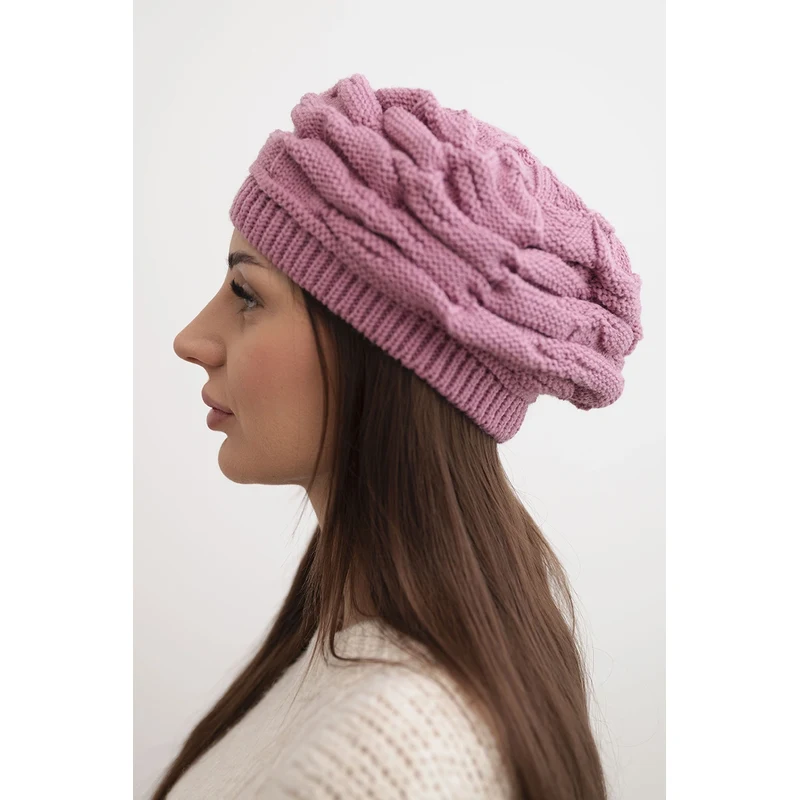 Kesi Dámska zimná čiapka K397 s ozdobným pletením 67171792