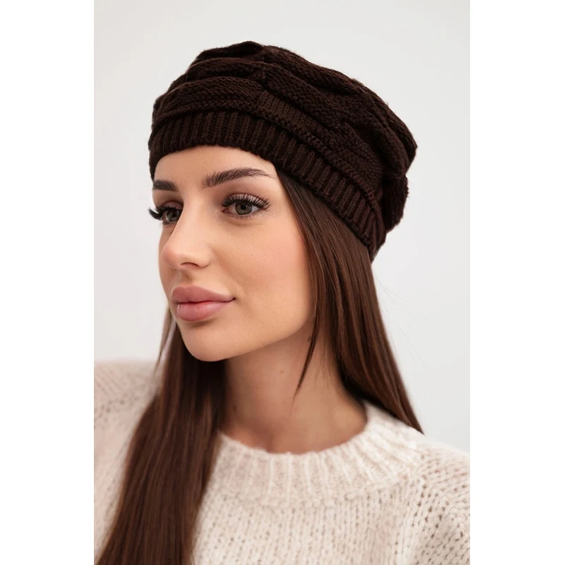 Kesi Dámska zimná čiapka K397 s ozdobným vzorom 67171786