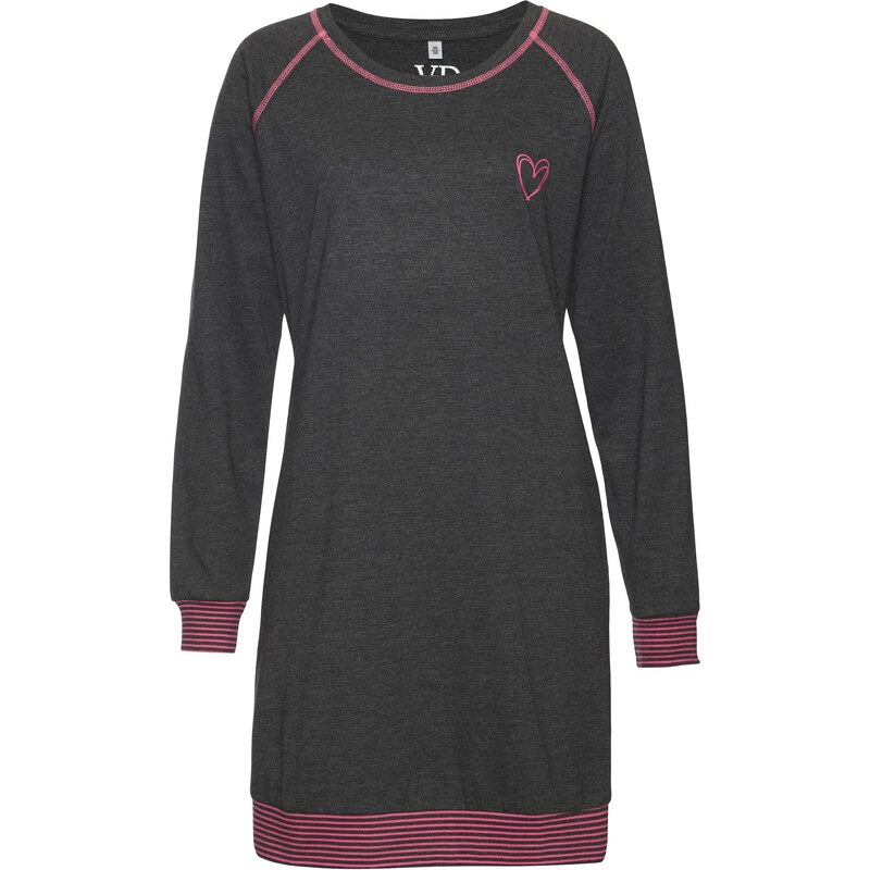 VIVANCE Nočná košieľka Dreams tmavosivá / ružová 67178224