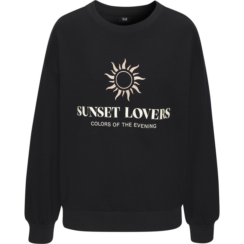 H.I.S Mikina pastelovo žltá / čierna 67178324