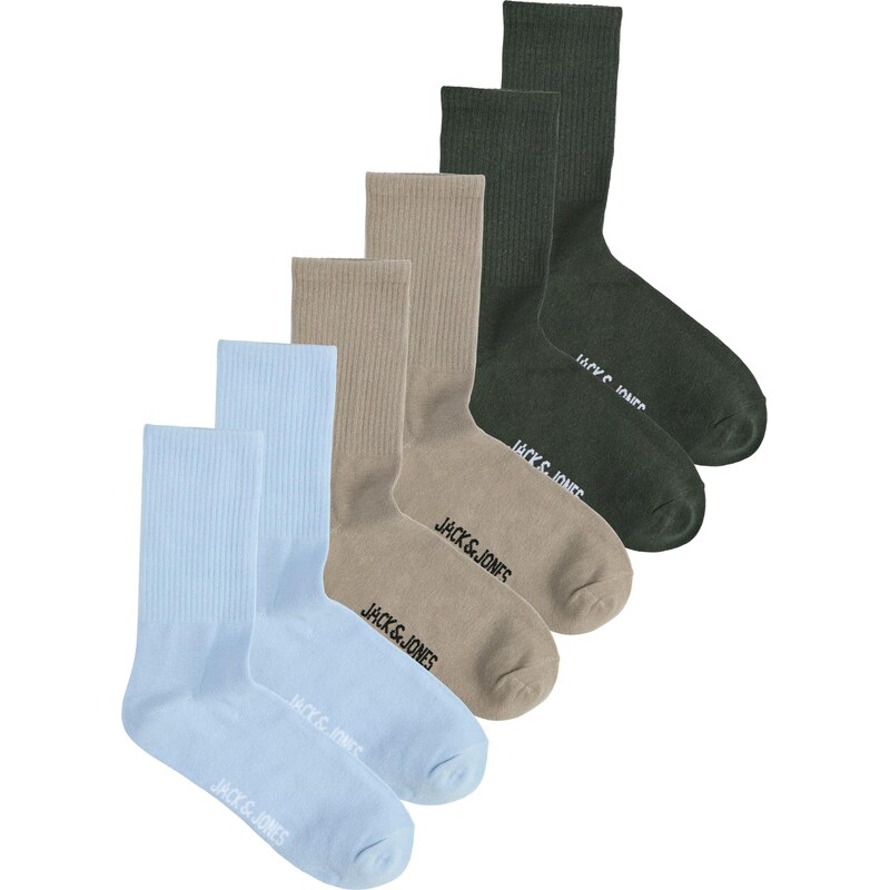 JACK & JONES Ponožky JACNOLAN svetlomodrá / tmavošedá / jedľová / 67178414