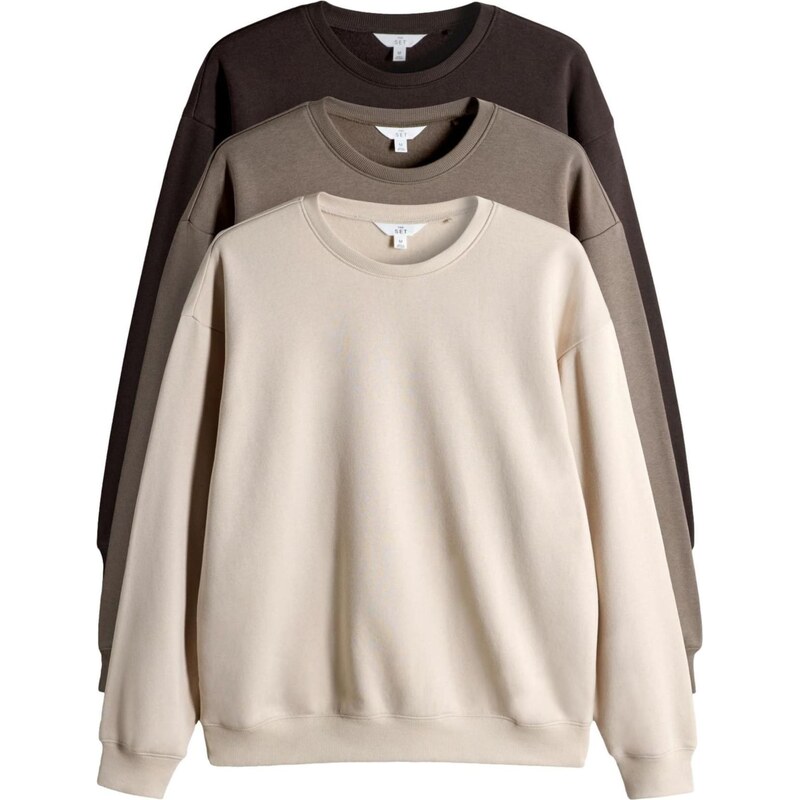 The Set Mikina krémová / čokoládová / brokátová 67178443