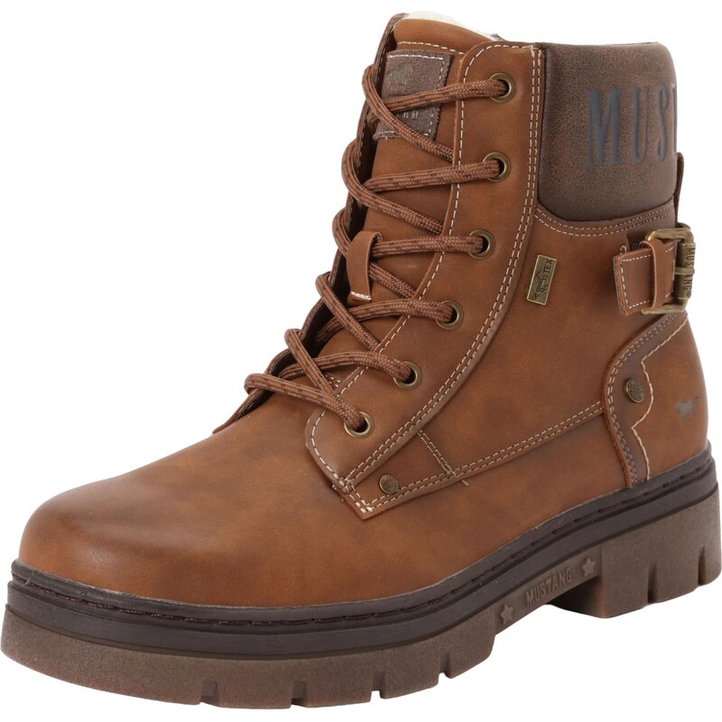 MUSTANG Šnurovacie členkové čižmy čokoládová / koňaková 66495535