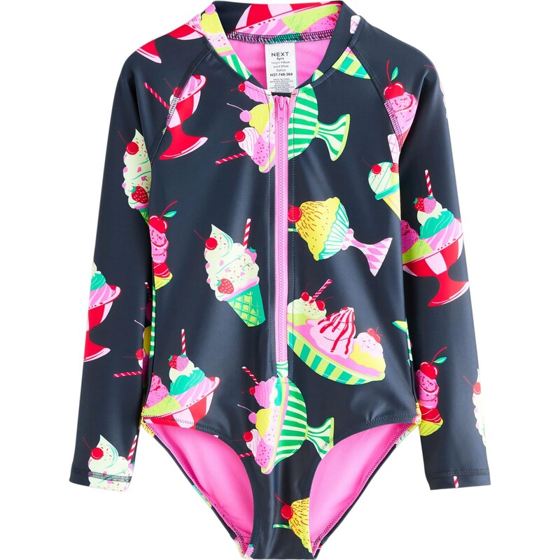 Next Jednodielne plavky námornícka modrá / zelená / svetloružová / 67178648