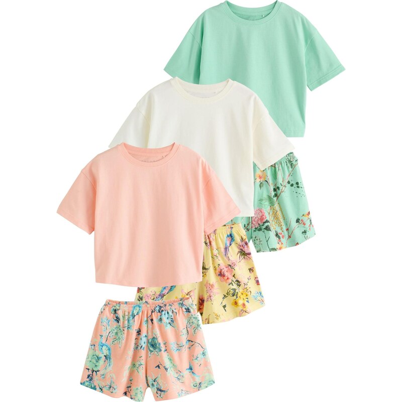 Next Pyžamo žltá / svetlozelená / marhuľová / biela 67178846