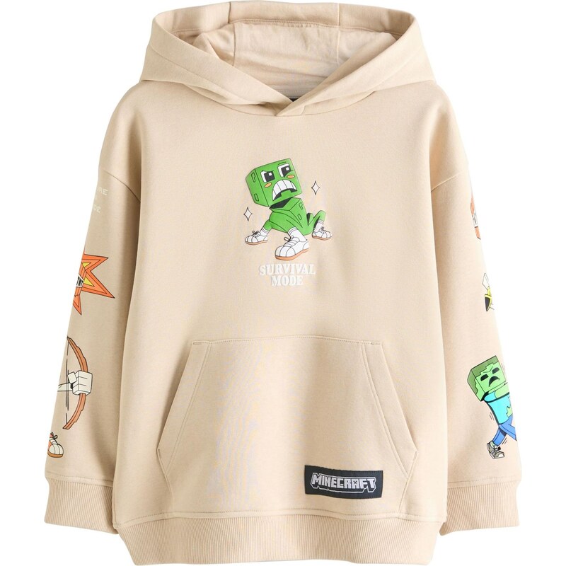 Next Mikina Minecraft kamenná / limetová / oranžová / biela 67178995