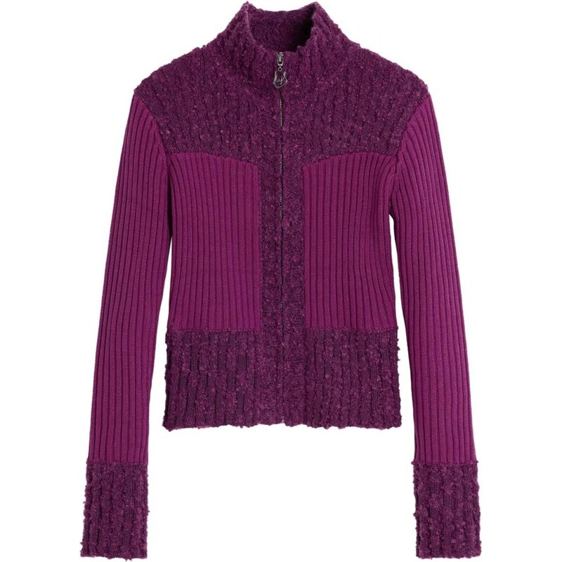 Desigual Tepláková bunda baklažánová / farba lesného ovocia 67179126