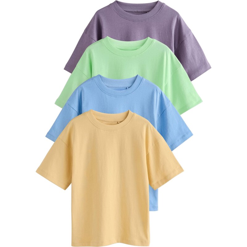 Next Tričko nebesky modrá / citrónová / svetlozelená / tmavofialová 67179162