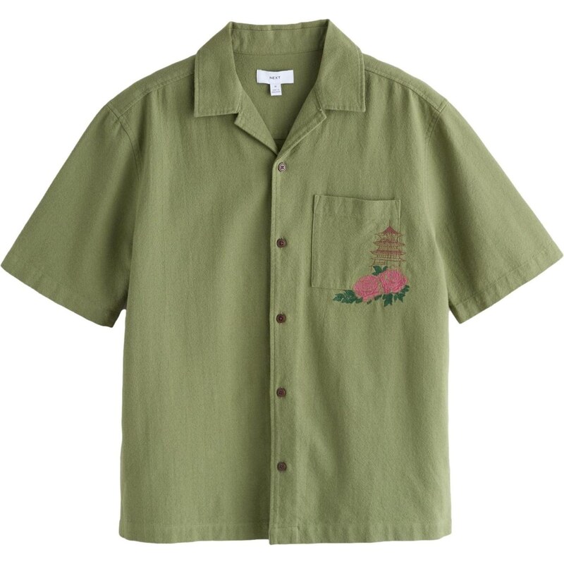 Next Košeľa zelená / olivová / svetloružová / burgundská 67179158