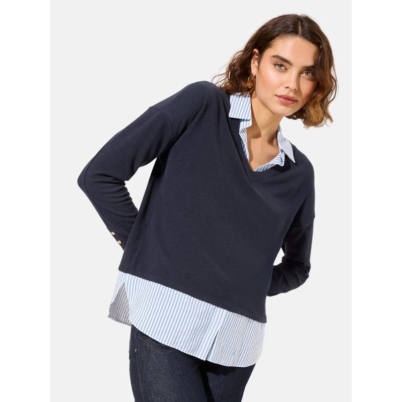 Friends Like These Sveter námornícka modrá / nebesky modrá / biela 67179208