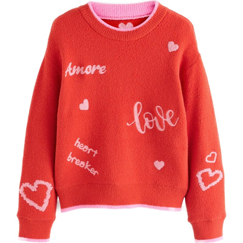 Next Sveter Valentines staroružová / oranžovo červená 67179215