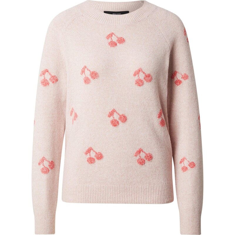 VERO MODA Sveter VMDoffy púdrová / svetločervená 67183948