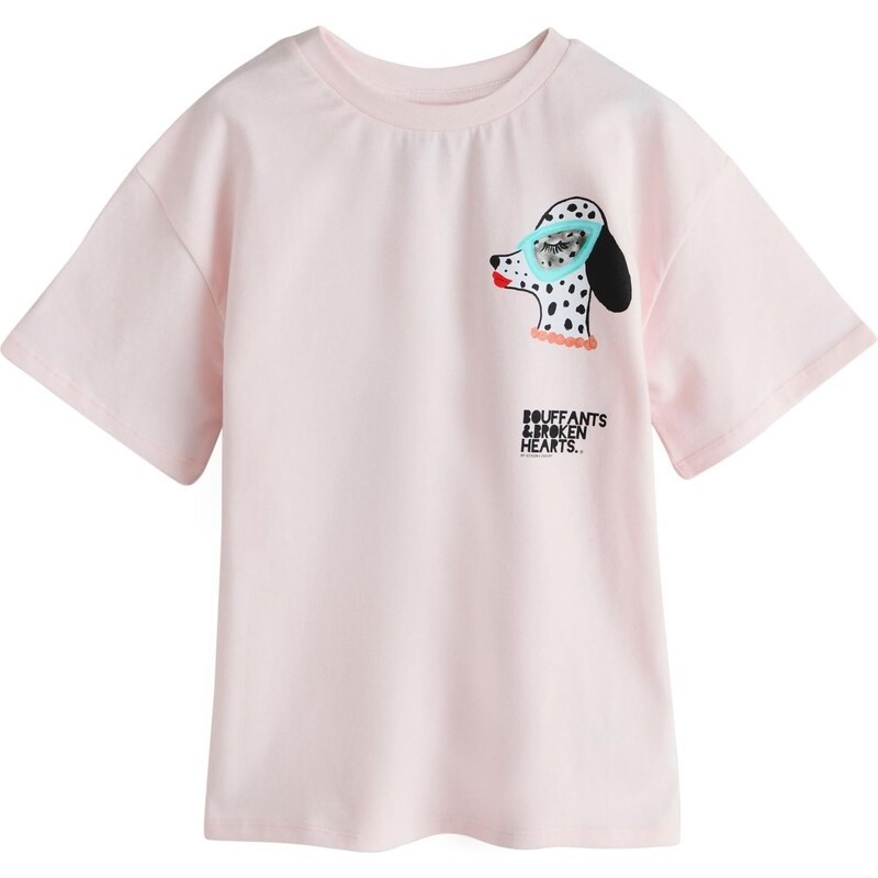 Next Tričko azúrová / pastelovo ružová / čierna / biela 67179394