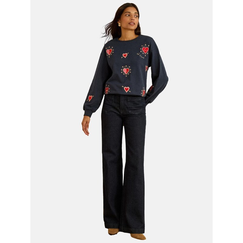 love & roses Mikina tmavomodrá / zlatá / ružová / červená 67179471