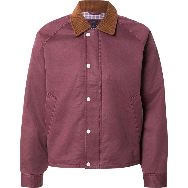 Abercrombie & Fitch Prechodná bunda hnedá / burgundská 67179597
