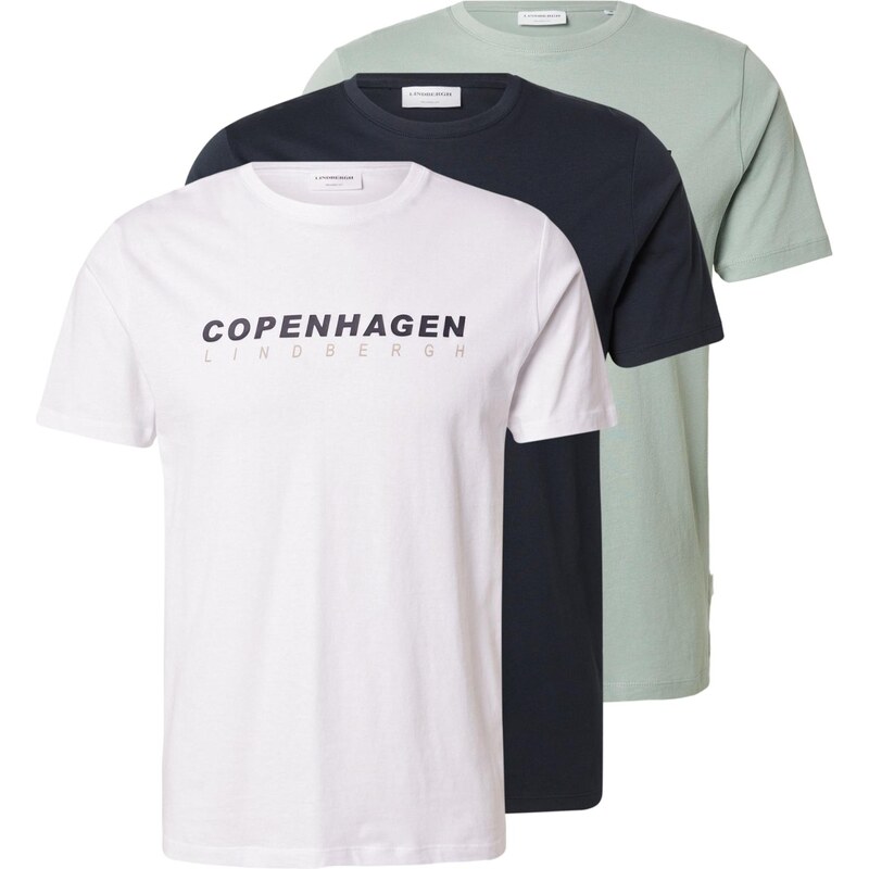 Lindbergh Tričko tmavomodrá / pastelovo zelená / biela 67179660