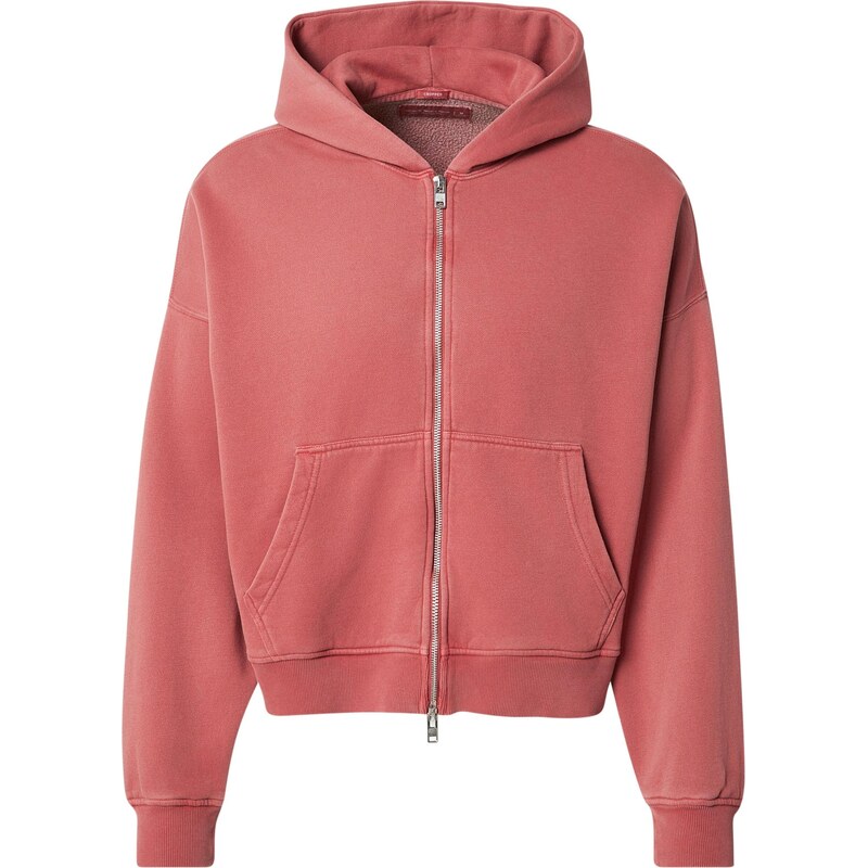 Abercrombie & Fitch Tepláková bunda pastelovo červená 67179722