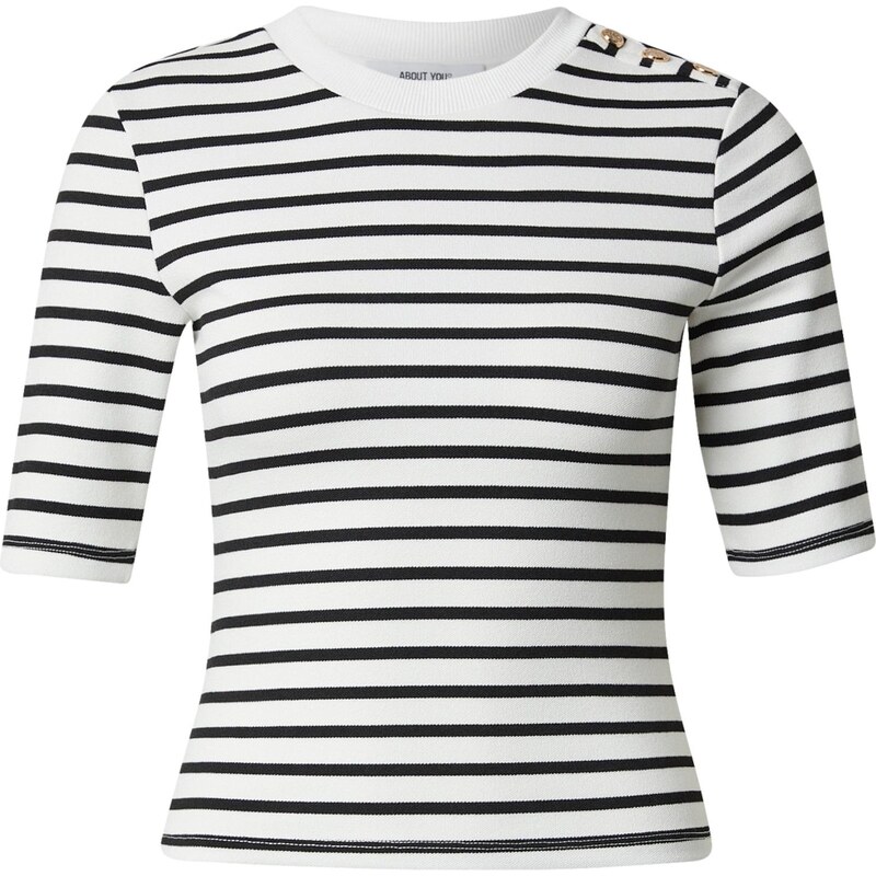 ABOUT YOU Tričko Suzi čierna / biela 67179831