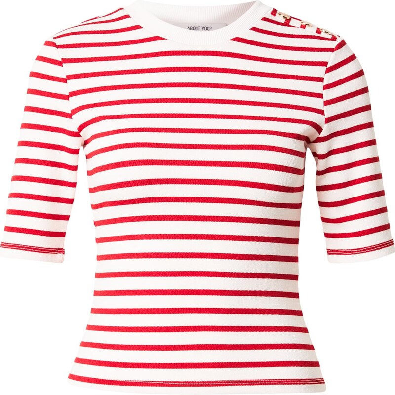 ABOUT YOU Tričko Suzi červená / biela 67179827