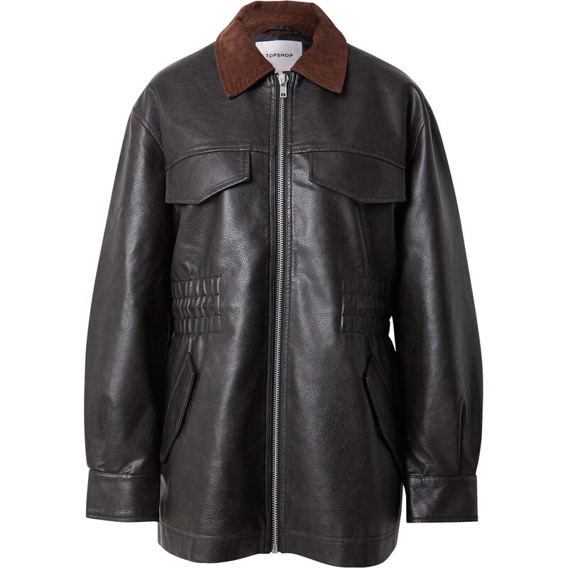 TOPSHOP Prechodná bunda FREJ hnedá / čierna 67179887