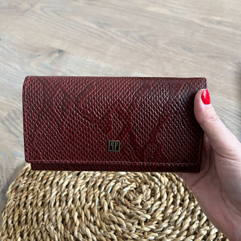 Červená kožená dámska peňaženka Paolo Peruzzi 66572017