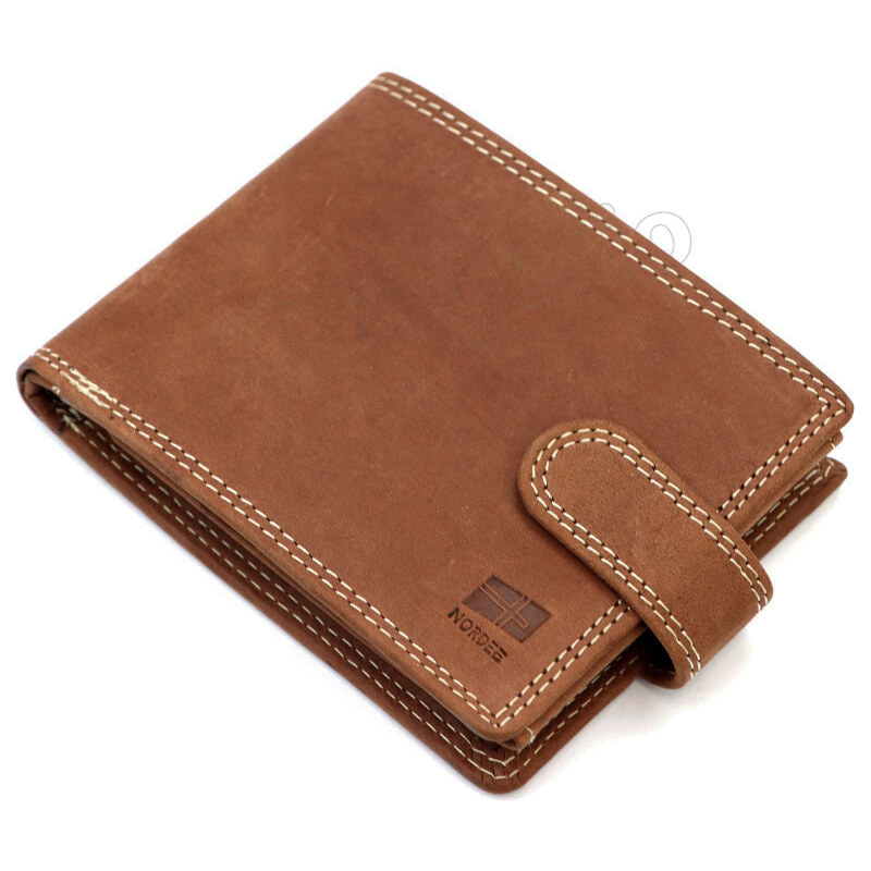 Nordee Kvalitná kožená pánska peňaženka s prackou svetlo hnedá 67181412