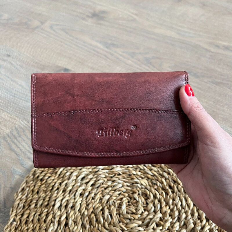 Tillberg Dámska kožená peňaženka vínovočervená MODENA 67181476