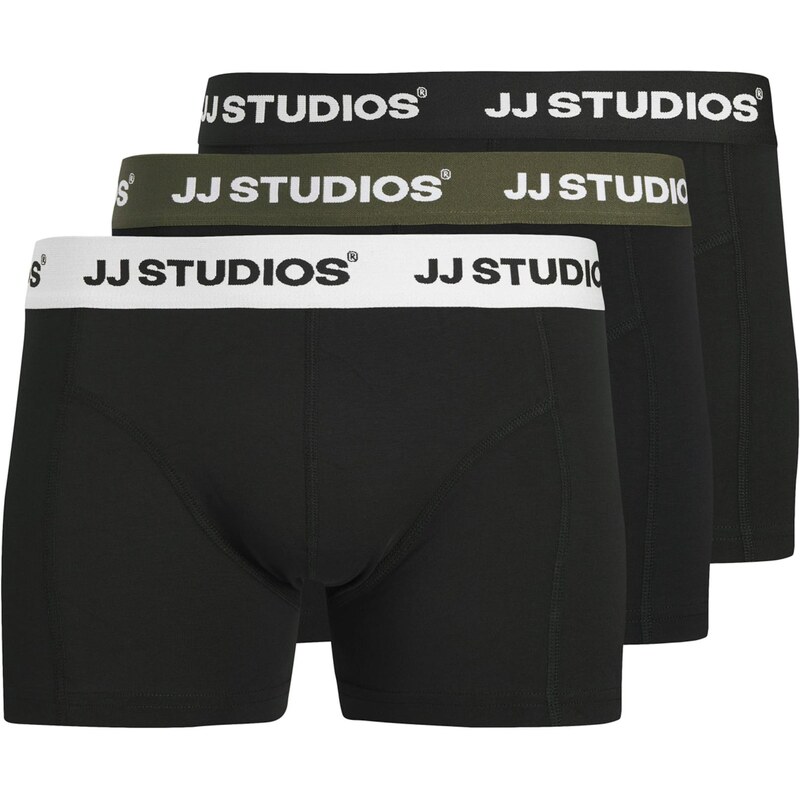 JACK & JONES Boxerky JACSOHO kaki / čierna / biela 67183270